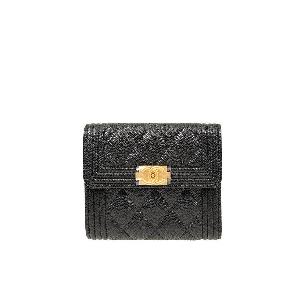 Chanel 徽标细节短款钱包 A80734CBLKGP
