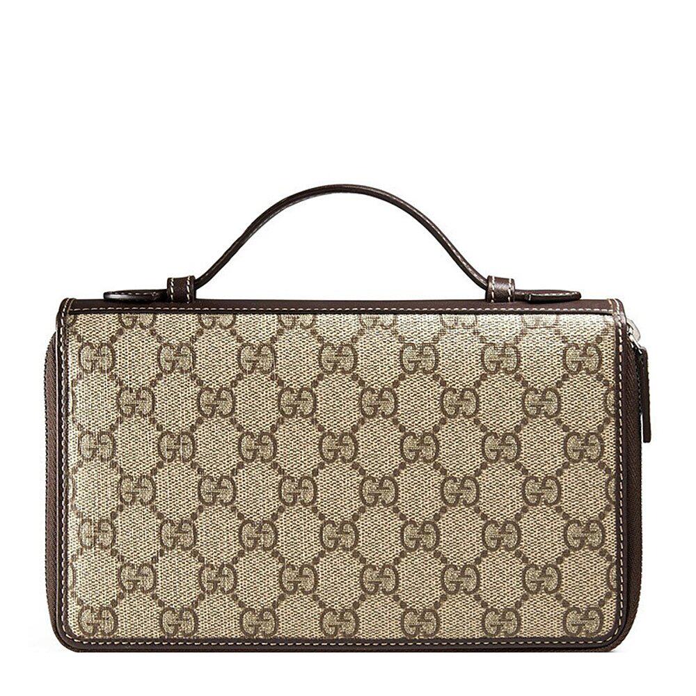 GUCCI  男士棕色帆布长款钱包  336298-KGD6R-9643