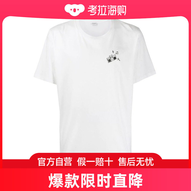 saint laurent 圣罗兰 男士 棉质印花图案t恤 579047yblk2