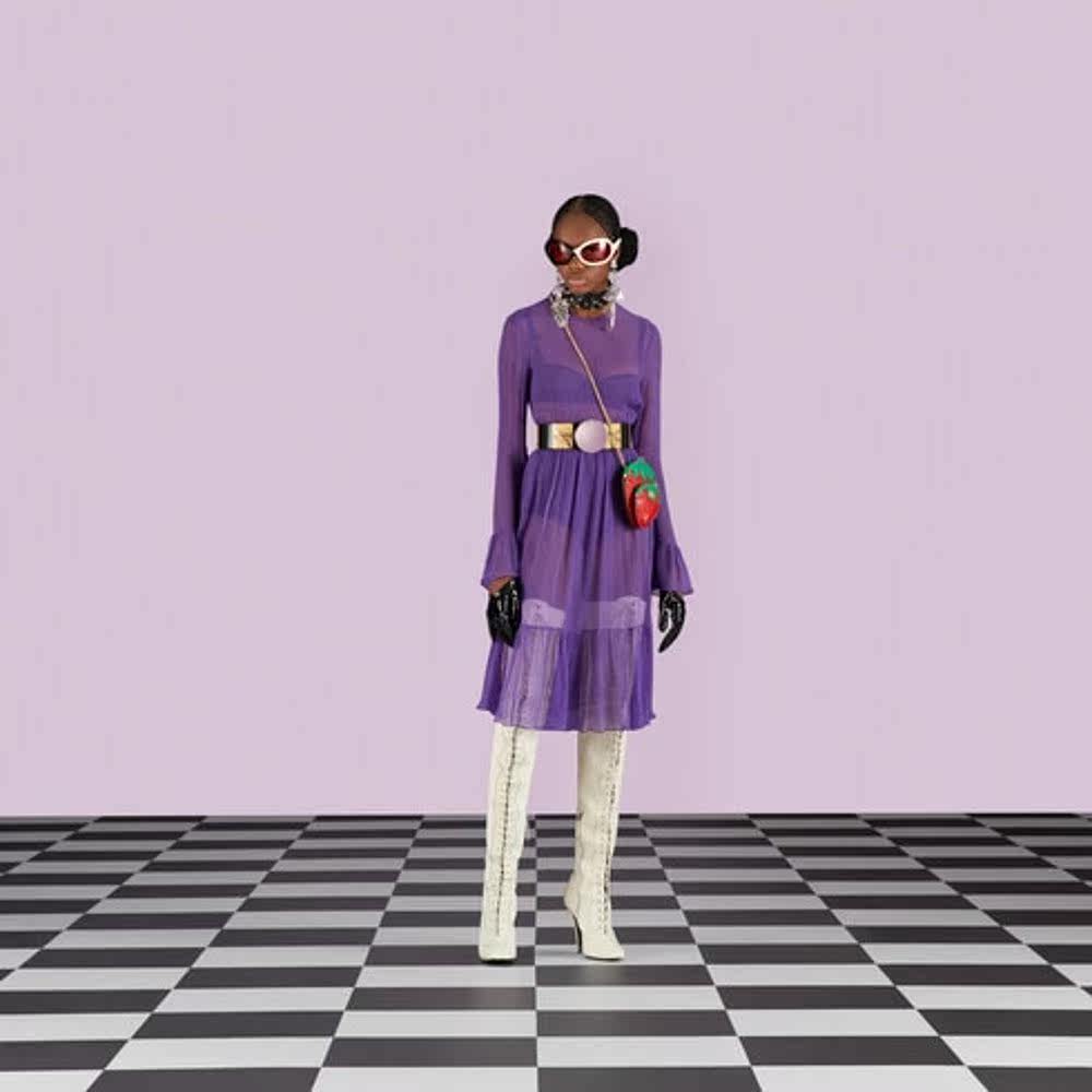 GUCCI(古驰) 女士真丝雪纺连衣裙