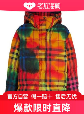 Burberry 彩虹渲染格纹连帽羽绒服 80037811