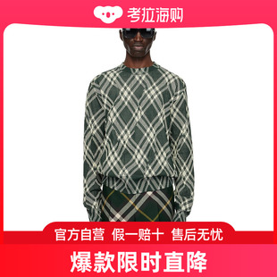 男士 潮奢 巴宝莉 Burberry 绿色格纹针织衫