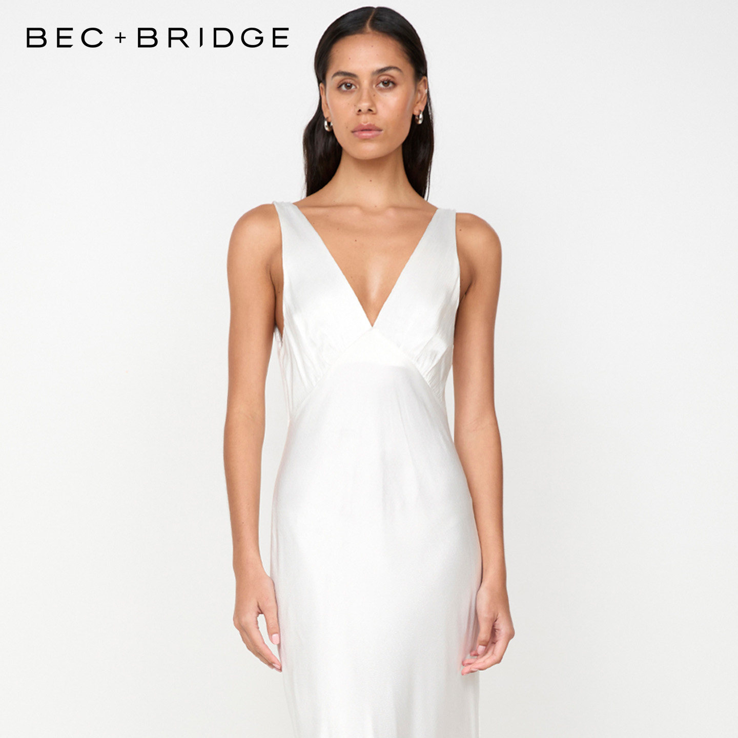 BECBRIDGE 月光之舞V领婚礼轻礼服优雅鱼尾修身长连衣裙 BM-11561