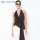 BECBRIDGE 21999 H25 MIA挂脖不对称裹身弹力修身 显瘦背心上衣