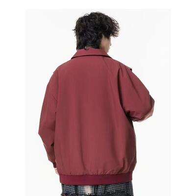 wassuphappy美式机能工装外套男士春秋季新款宽松百搭夹克棒球服