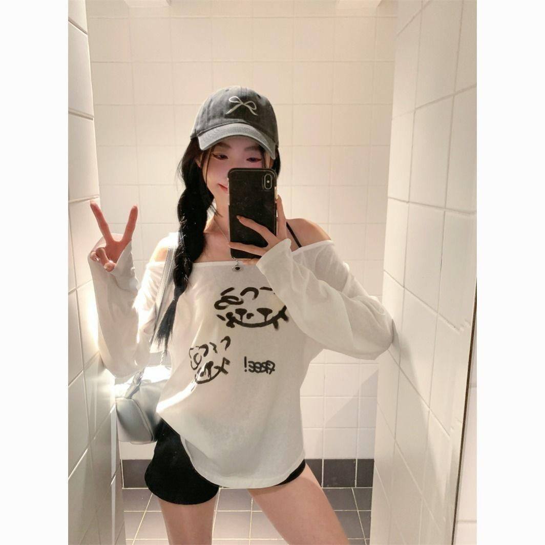 广州质量宽松外搭罩衫挂脖露肩上衣长袖T恤女,女装/女士精品,T恤,淘宝优惠券,粉丝福利购,淘宝优惠卷