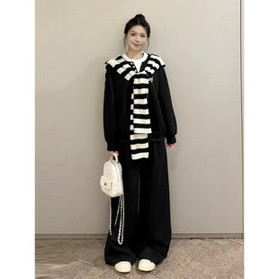 卫衣阔腿裤 高级感休闲运动套装 时尚 学生宽松显瘦韩版 两件套 女秋季