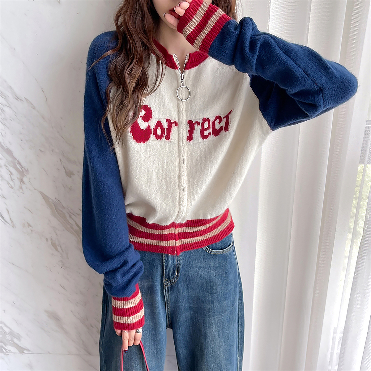 唐狮秋冬季女毛衣休闲风字母设计