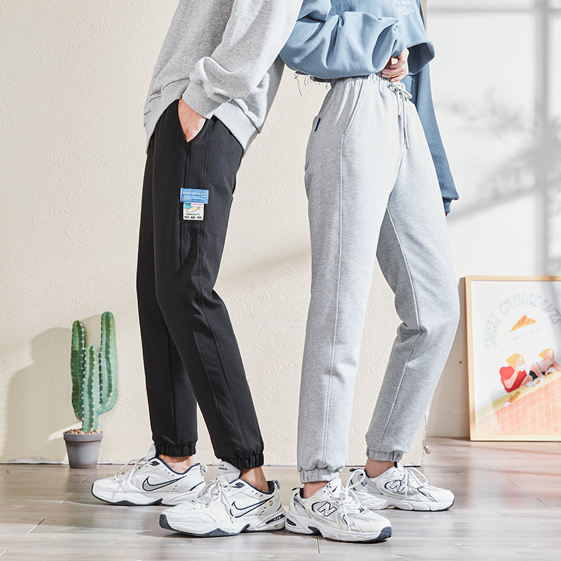 唐狮户外情侣束腿羽绒裤冬装新撞色织唛标休闲男女90绒运动裤