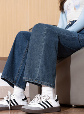 唐狮夏季新款牛仔裤女前口袋设计直筒宽松显瘦复古时尚裤子女WTD