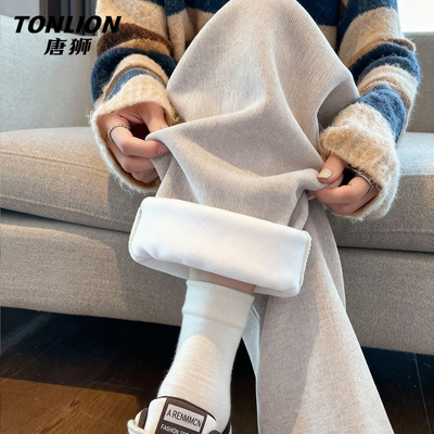 唐狮休闲加绒裤子女冬季2025新款