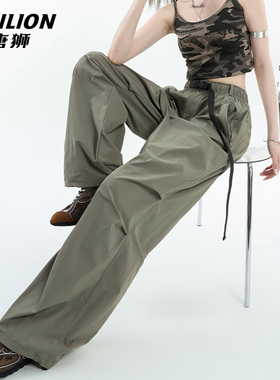 唐狮官方军绿色工装裤女款夏季2026新款户外透气薄款登山运动裤VB