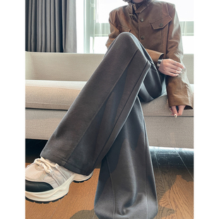 香蕉裤 唐狮春季 子直筒显瘦灰色百搭阔腿长裤 女休闲裤 WPTD 新款