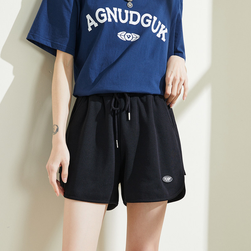 唐狮夏季运动短裤女高腰休闲宽松简约舒适慢跑家居裤卫裤潮流