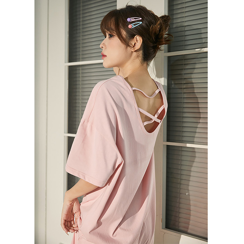 唐狮夏日多巴胺黑色连衣裙女装背绑带设计T恤连衣裙法式浪漫裙子