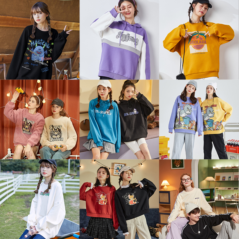 唐狮连帽卫衣宽松女慵懒