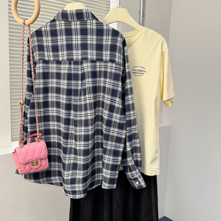 衬衫 上衣上新女装 女新款 格纹日常百搭格子外穿时尚 长袖 唐狮秋季