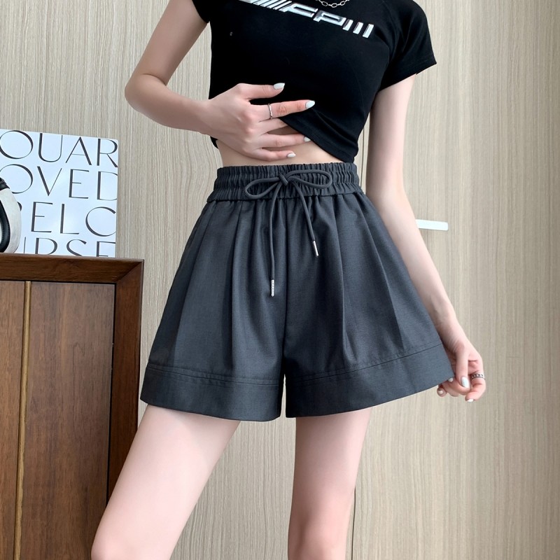 唐狮运动短裤女百搭显瘦高腰舒适直筒简约慢跑居家裤休闲短裤WP