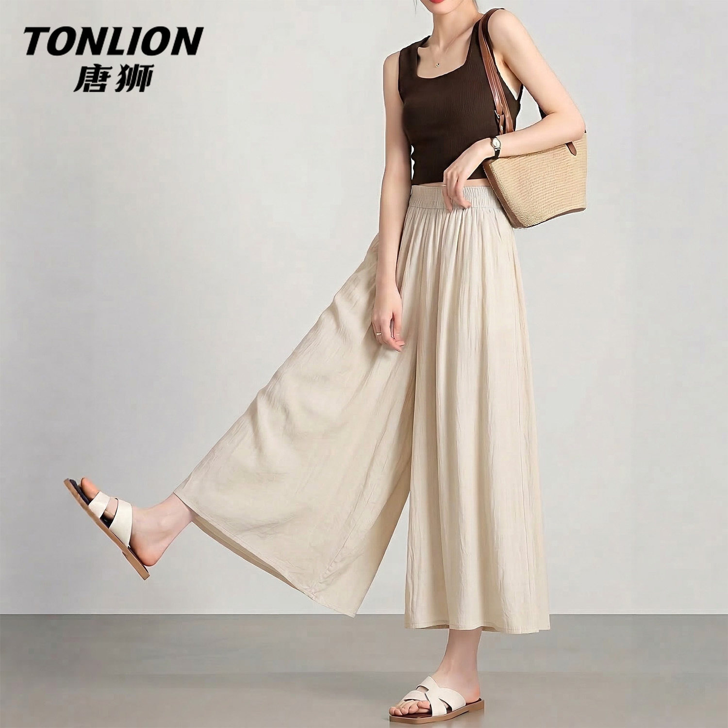唐狮官方山本裙裤女2026新款夏季阔腿裤垂坠感老钱风裤子休闲裤V