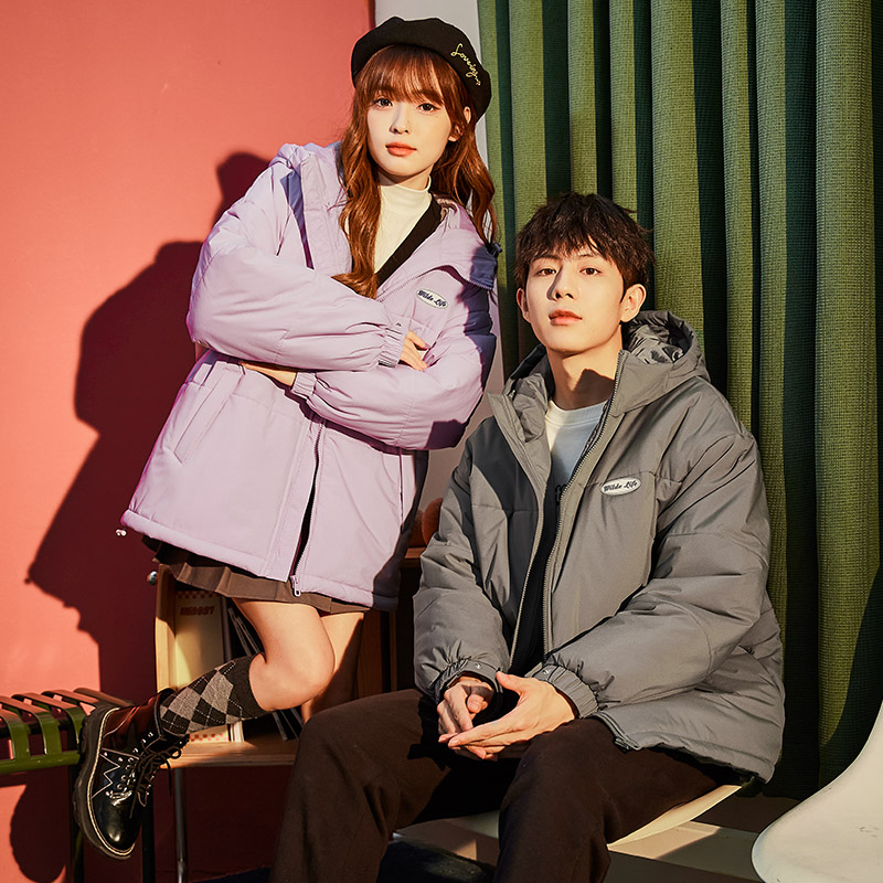 唐狮棉衣冬季连帽情侣装棉袄外套