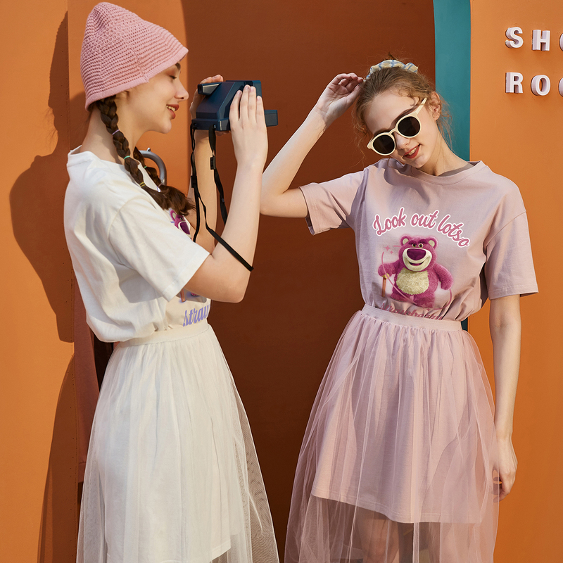 草莓熊唐狮卡通连衣裙女夏季纱裙