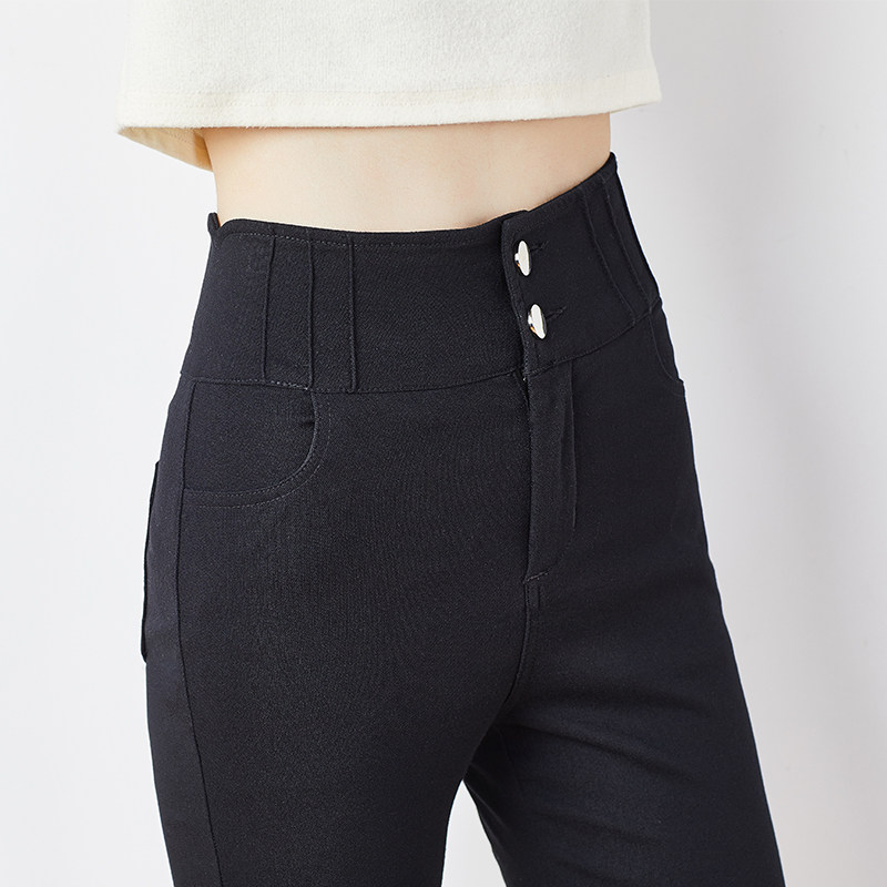 打底裤黑色裤子高腰小黑裤女外穿春秋薄款铅笔小脚紧身魔术裤显瘦