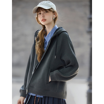 yoe秋冬季外套女短款连帽保暖