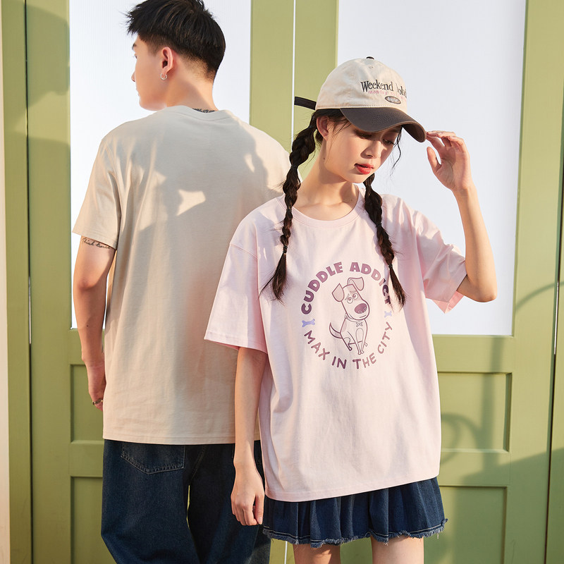 唐狮夏季新款情侣短袖T恤男生趣味卡通图案宽松上衣内搭女潮,男装,T恤,淘宝优惠券,粉丝福利购,淘宝优惠卷