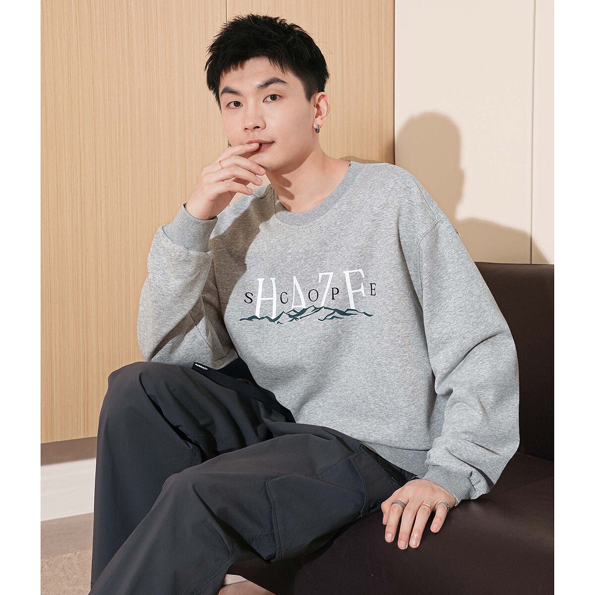 唐狮春秋季新款男士卫衣圆领宽松休闲套头长袖韩版上衣青少年潮TE