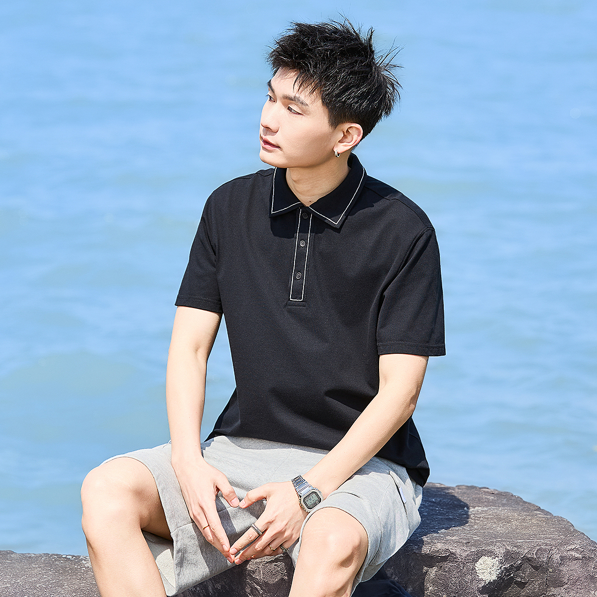 唐狮夏季新款男短袖polo衫简