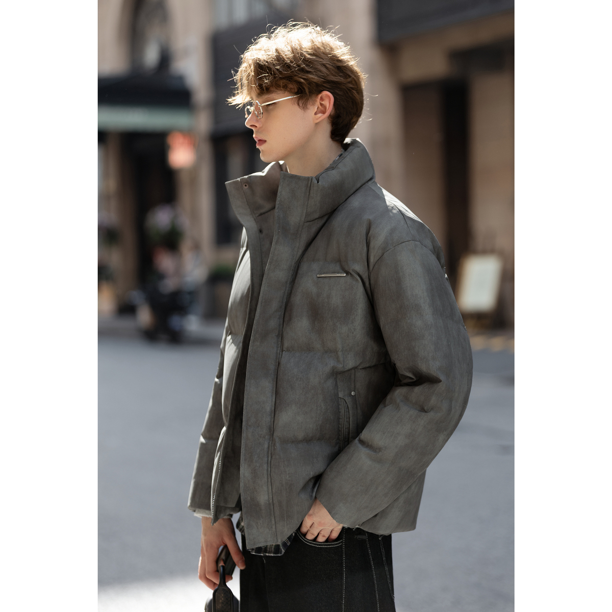 唐狮冬季短款羽绒服男士厚款立领