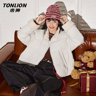 唐狮立领棉服女款2026新款冬季棉袄小个子保暖加厚短款棉衣女VB
