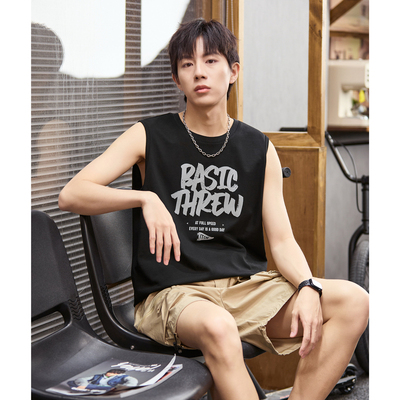 唐狮夏季新款男背心坎肩无袖T恤