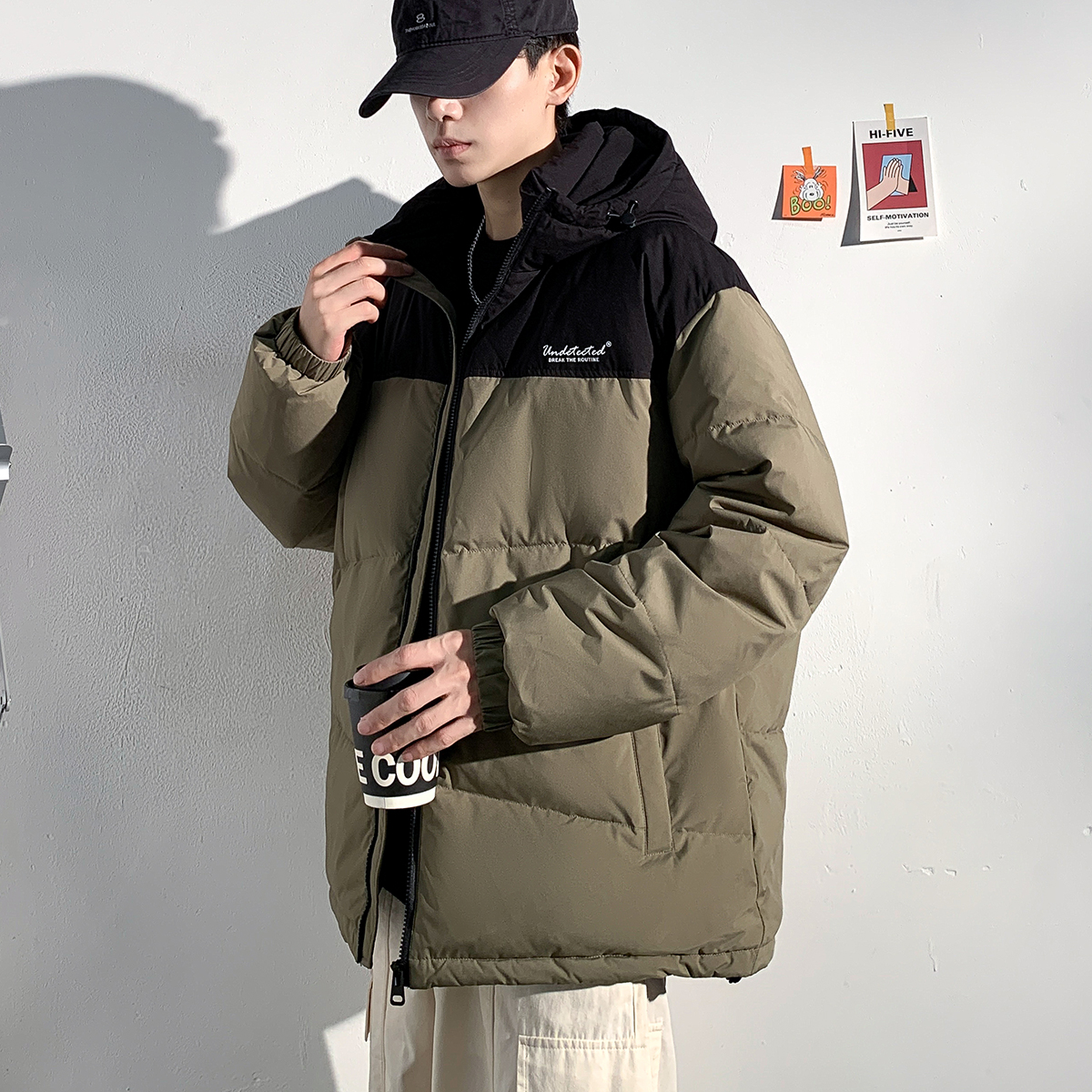 唐狮冬季新款连帽男羽绒服加厚撞