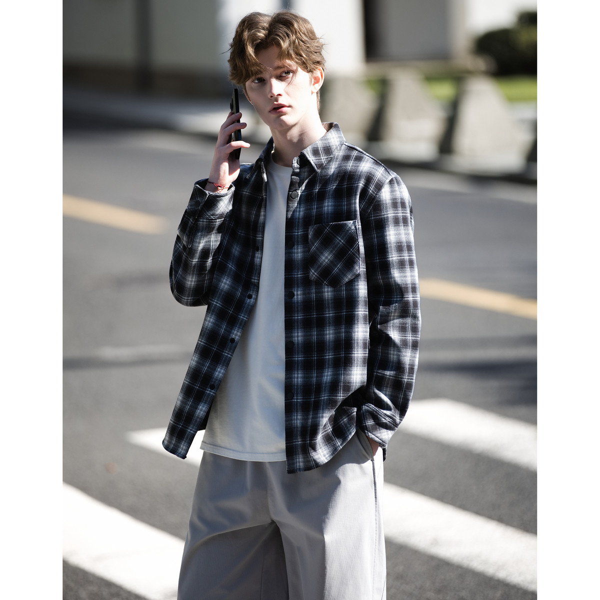 唐狮春秋加绒法兰绒格纹长袖衬衫男外套时尚保暖流行潮男装TD,男装,衬衫,淘宝优惠券,粉丝福利购,淘宝优惠卷