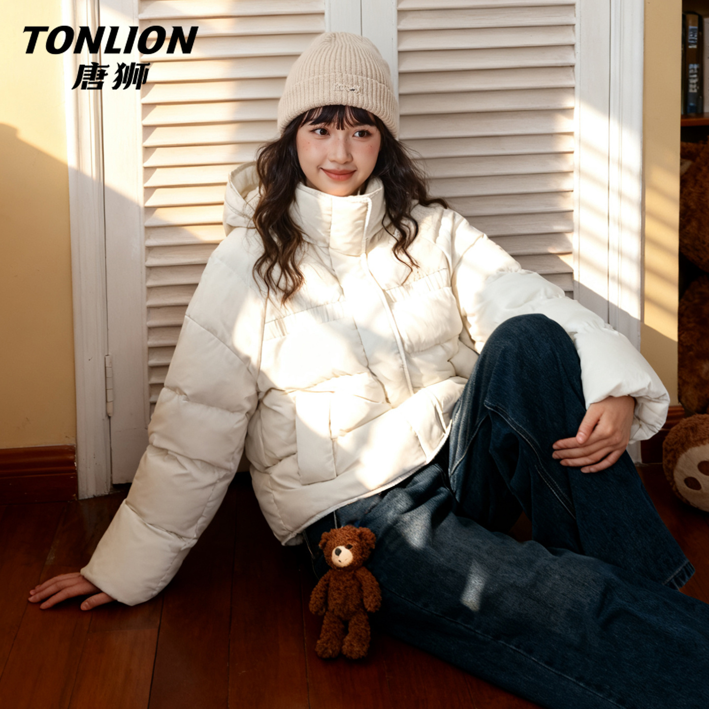 唐狮白色羽绒服女款冬季2025新款