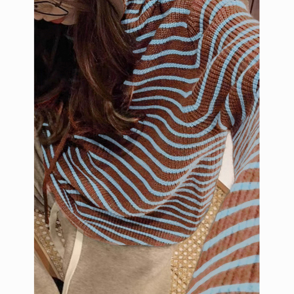 唐狮秋冬季毛衣女简约风连帽套头慵懒风高级感条纹毛线衫TU,女装/女士精品,毛衣,淘宝优惠券,粉丝福利购,淘宝优惠卷