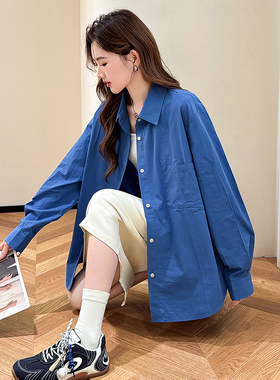 唐狮秋季衬衫女新款长袖简约纯色时尚流行百搭高级感上衣BLTM