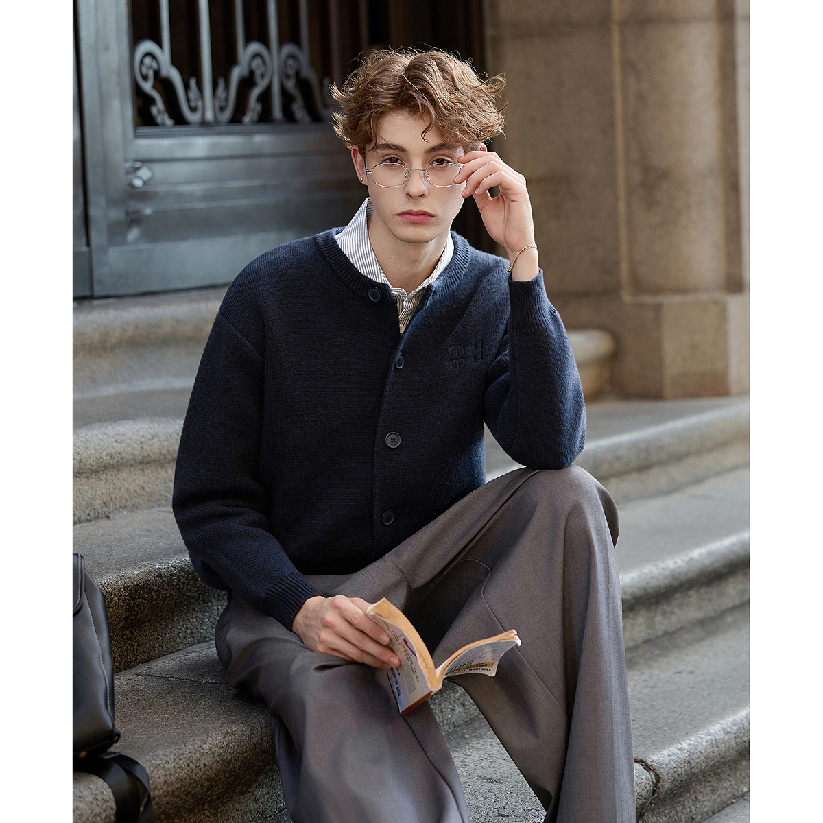 唐狮男款毛线衫毛衣小细节男男圆