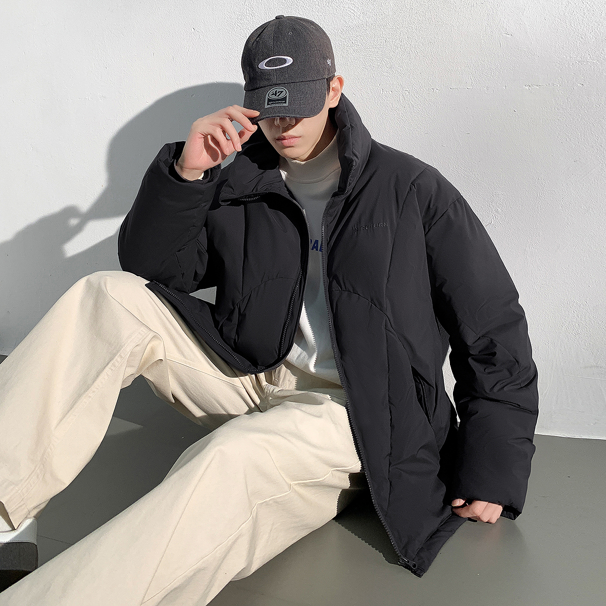 唐狮冬季新款棉衣男款立领宽松休