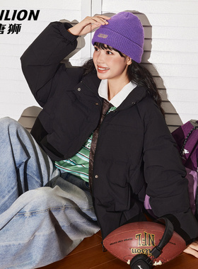唐狮黑色轻薄羽绒服女款冬季2026新款小个子保暖短款立领外套女VB