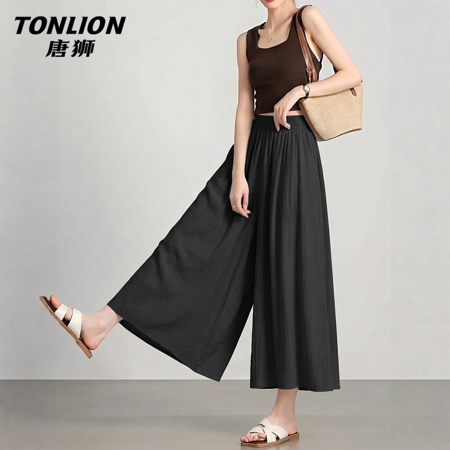 唐狮官方山本裙裤女裤2026新款今年流行爆款夏季黑色裤子阔腿裤V