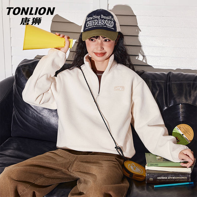唐狮摇粒绒外套女2025新款秋冬季