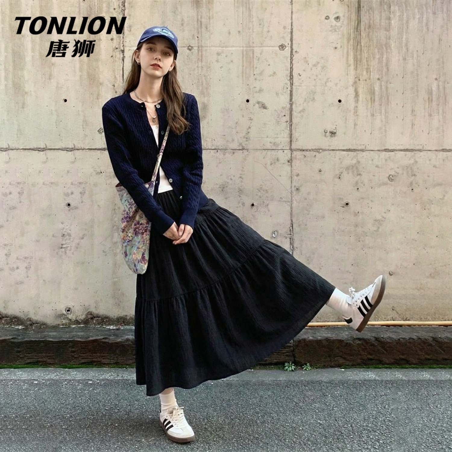 唐狮官方白色蕾丝花边拼接半身裙女2026新款夏季女士A字蛋糕裙VB