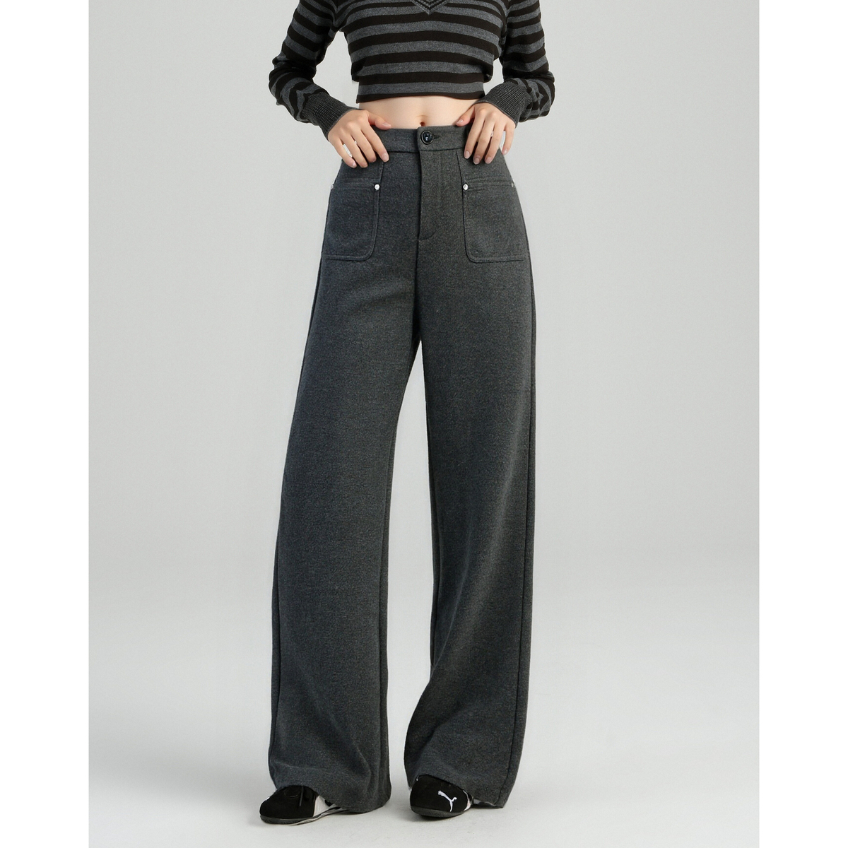 唐狮秋冬新款休闲长裤女修身直筒