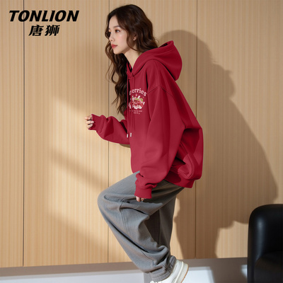 唐狮官方休闲连帽卫衣外套女春秋