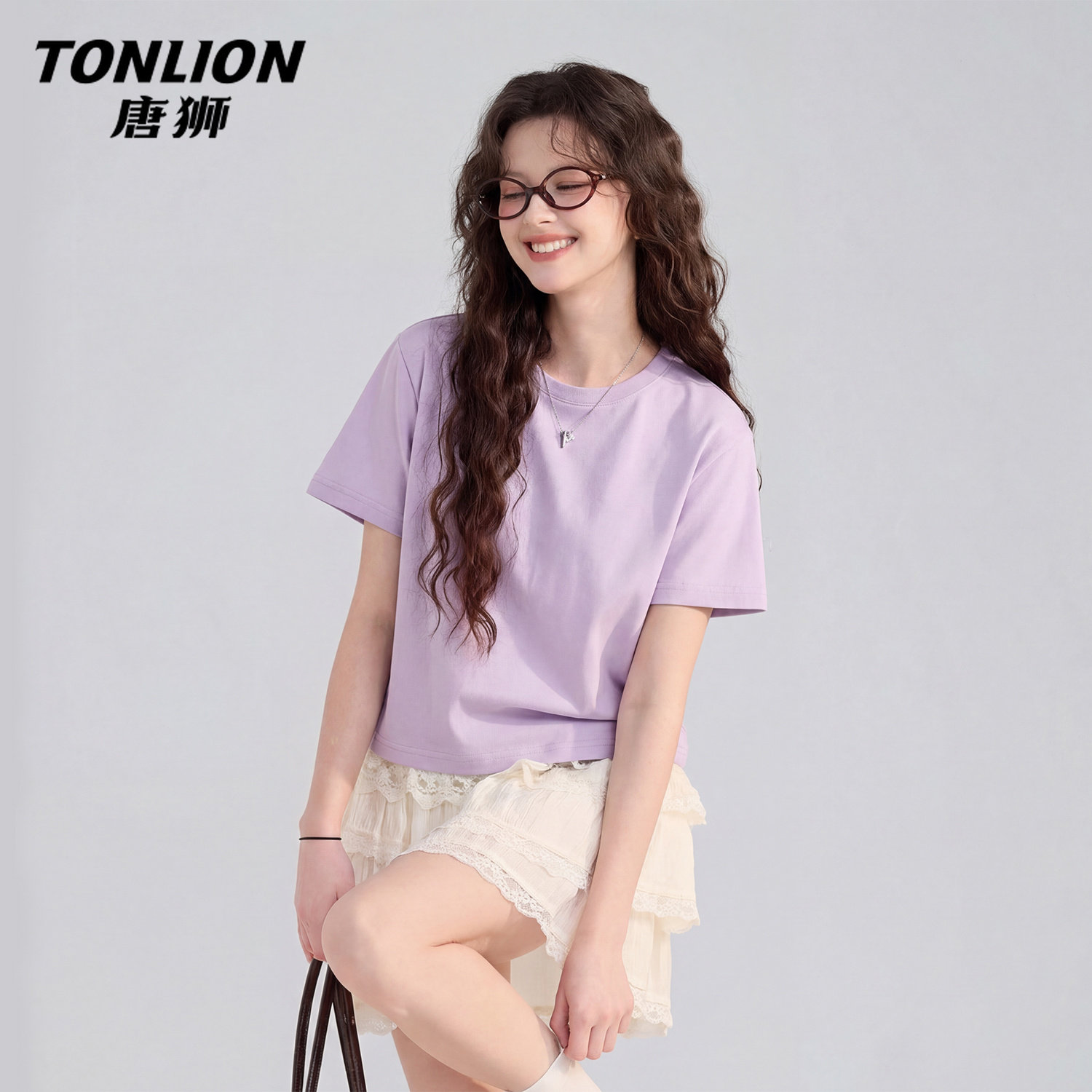 唐狮官方纯棉短袖t恤2026新款今年流行的爆款女装夏季半袖上衣V