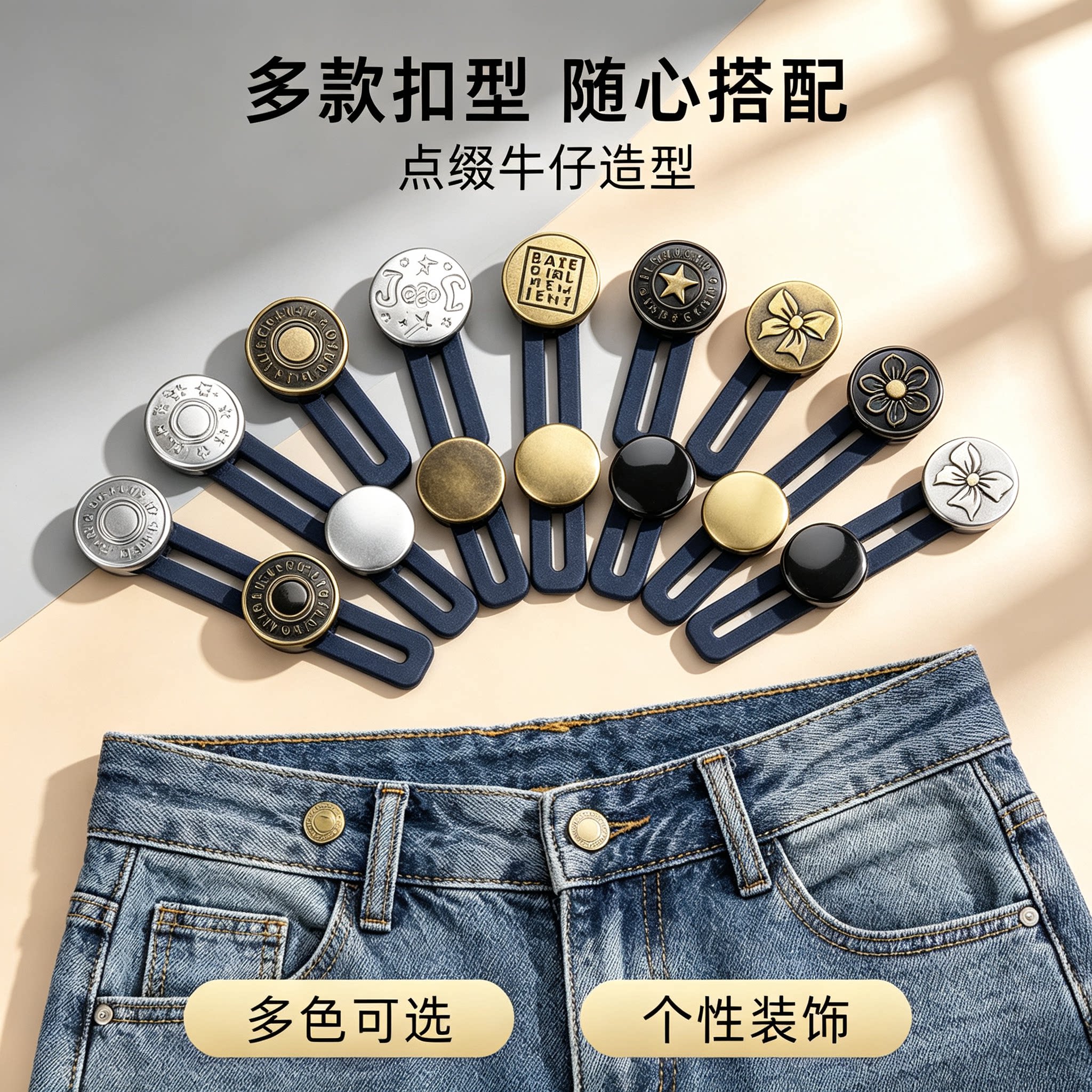 免钉免缝可拆牛仔裤腰围改大扣