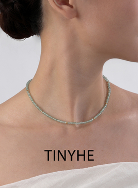 TINYHE米雪 天然东陵玉项链女纯银颈链高级感轻奢玉石锁骨链原创