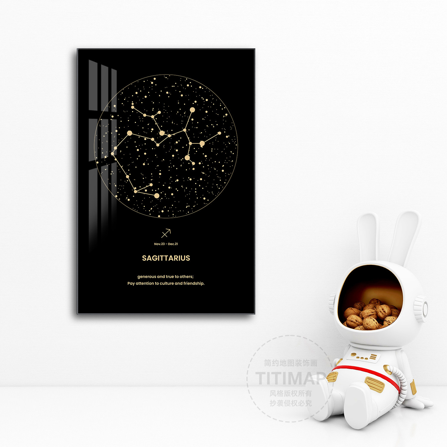 TITIMAP十二星座系列装饰画客厅沙发背景墙挂画卧室玄关餐厅金牛